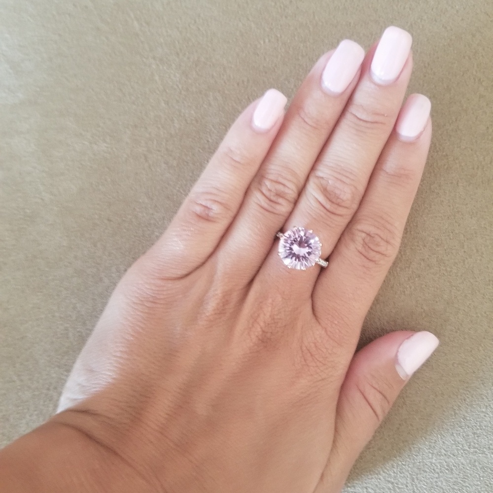 14K Rose Gold Diamind and Rose de France Amethyst